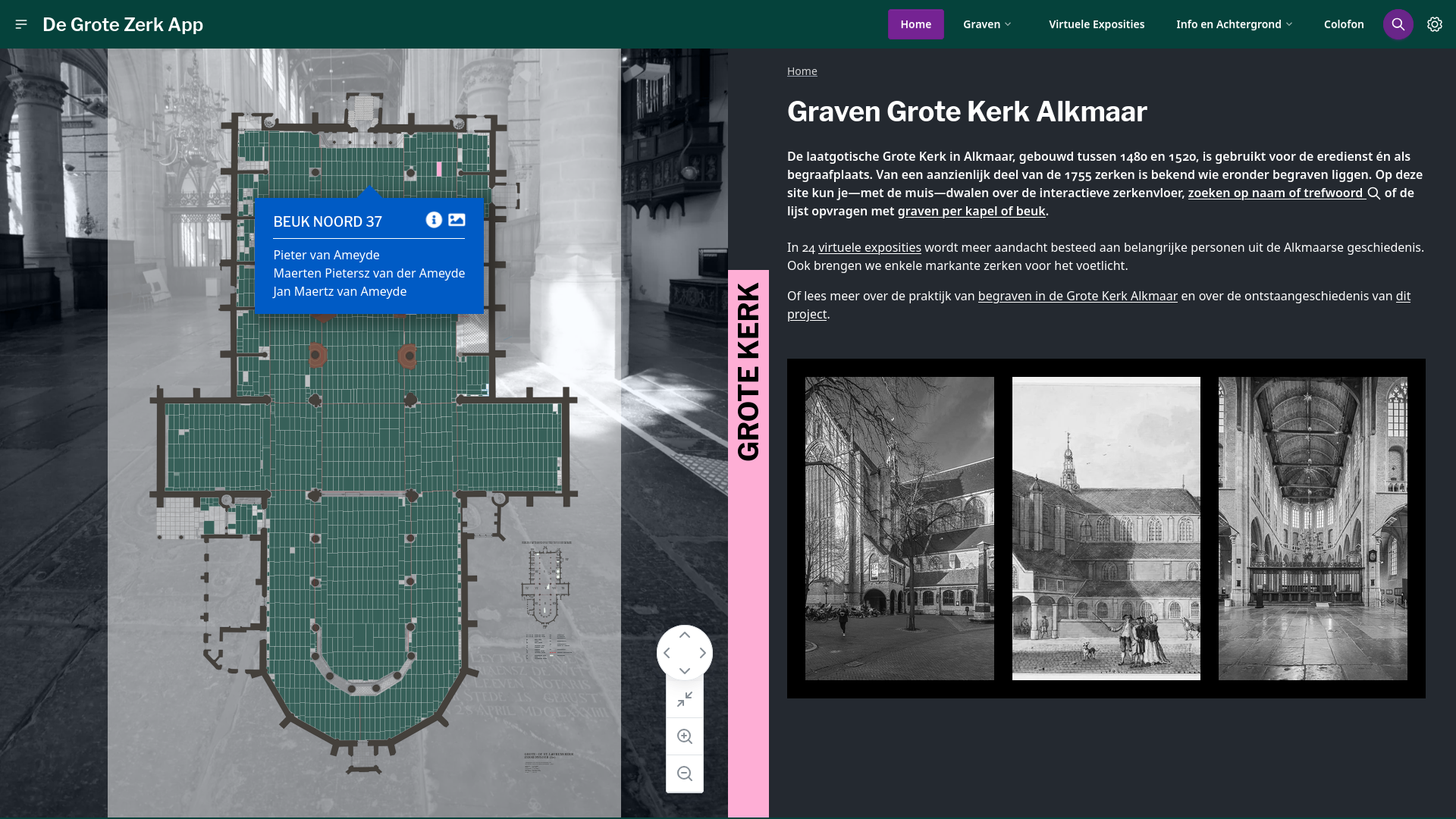 De Grote Zerk App op desktop